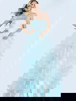 blue layered skirt dress K02442