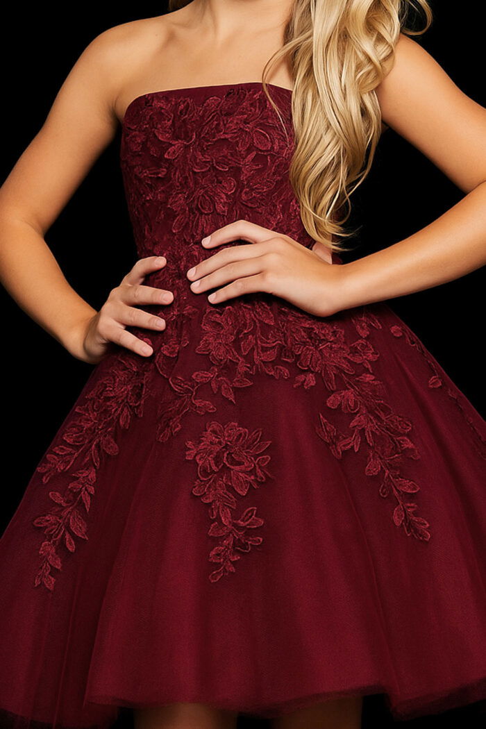 strapless fit and flare dress K1830