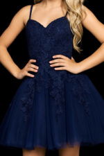 flower girl dress in navy K1830