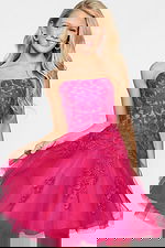 strapless short tulle dress K1830