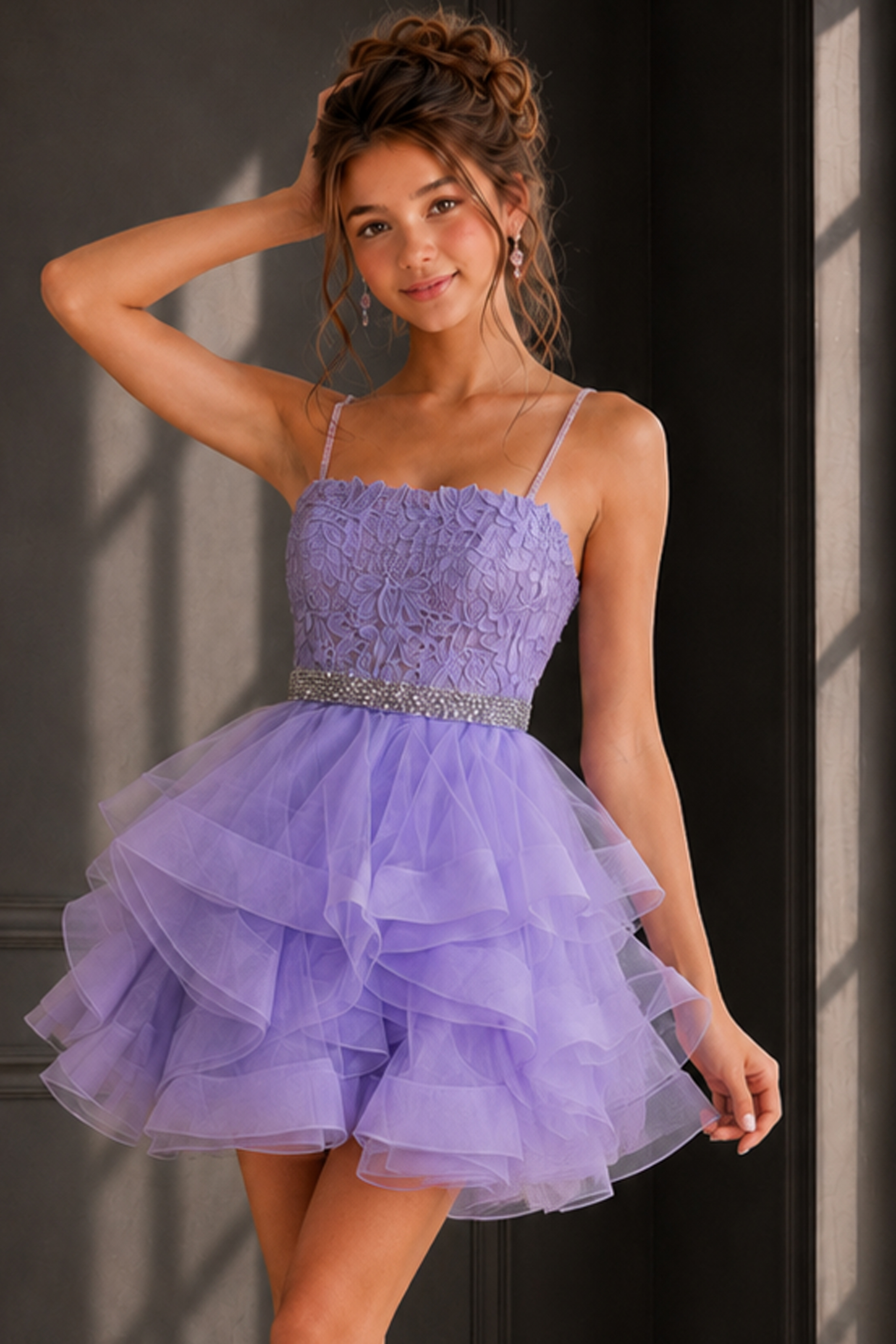 Vibrant Cobalt Blue Ruffled Mini Dress K23518 | Jovani
