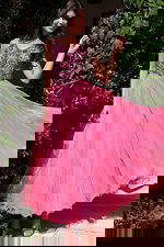 embellished corset bodice pink dress K39018