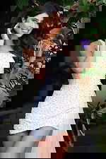 Beaded sleeveless mini dress with chiffon train