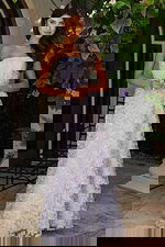 Jovani K42175 blue strapless A line prom dress with 3D floral lace appliques and sequin beaded accents throughout the full length skirt