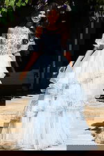 Beaded Bodice Tiered Tulle Ball Gown