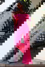 strapless off the shoulder wide leg jumpsuit K45884