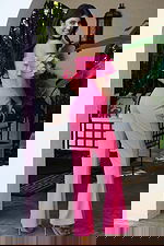 off the shoulder ruffled sleeves jumpsuit K44090