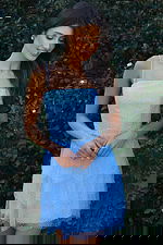 Spaghetti strap beaded mini dress with layered sheer skirt