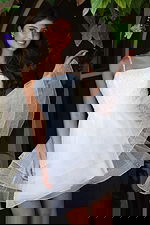 embellished white ruffled dress K45884