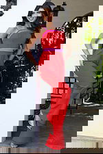 red and pink jumpsuit K46831