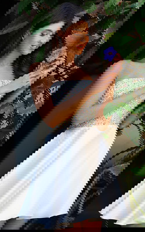 white embellished coreset bodice dress K46834