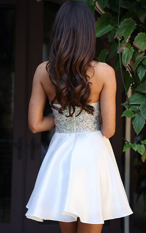 Strapless Beaded Bodice Fit And Flare Dress K46834