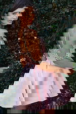 Jovani K48024 pink satin square neck short A line dress with crystal embellished straps, draped rhinestone arm chains, and pleated flare skirt