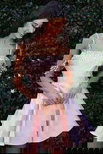 pink pleated skirt short dress K48024