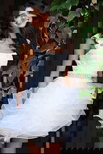 white sleeveless embellished dress K51611