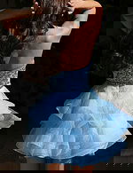 blue corset bodice ruffled dress K52181