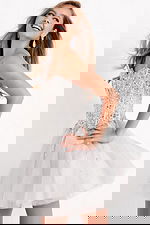 strapless embellished short dress K59903