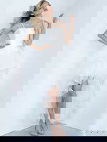 white high low dress K66708