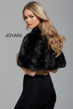 Jovani M50165 black dress viewed from the back.