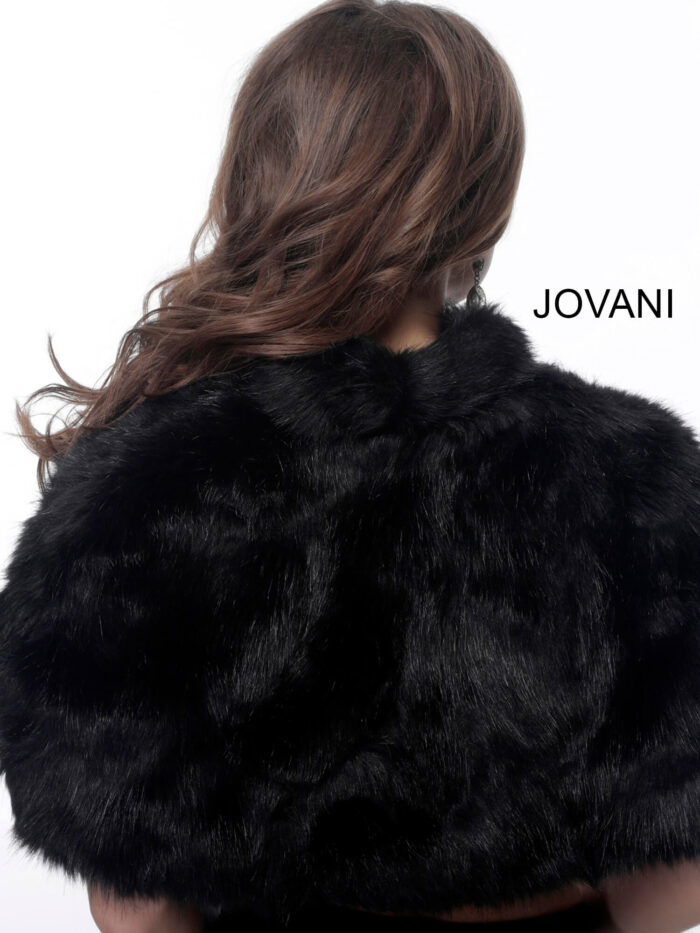 Side view of Jovani M50165 black dress.