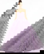 sweetheart neckline purple dress Q43432