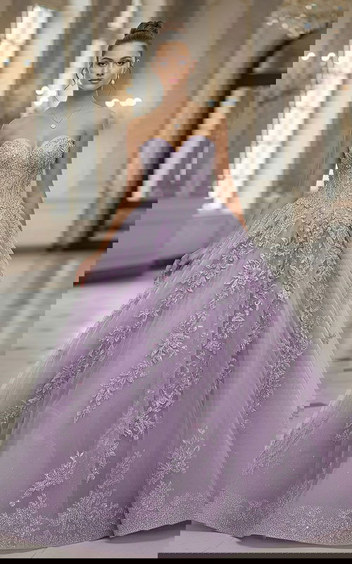 sweetheart neckline embellished dress Q43432