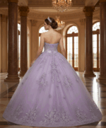 lavendar strapless ballgown Q43812