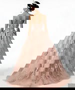 strapless pink embroidery dress  Q44558