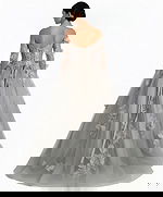 Lace-up back ball gown with shimmering details Q46666