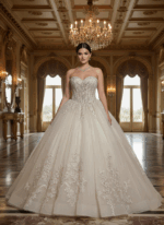 corset bodice ivory ball gown  Q47374