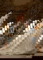 tulle ball gown with bow detail Q47374