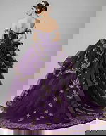 layered ball gown with bow detail