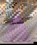 purple beaded ball gown Q43812