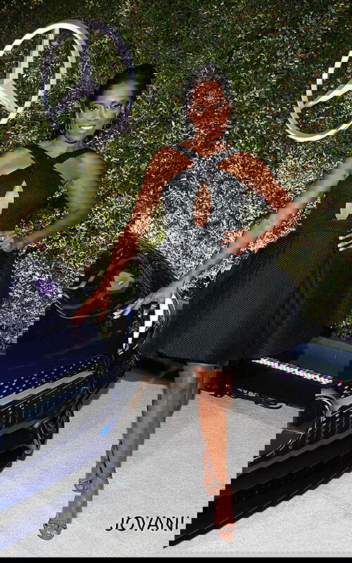 Model wearing Regina King Wears Jovani to the 2016 Variety and Women In Film's Pre-Emmy Celebration