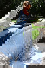 Beaded fitted dress with sheer overlay and delicate detailing