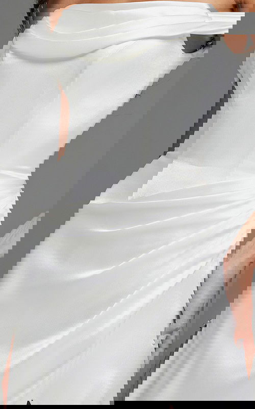 satin wedding dress with ruched bodice S59780