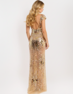 gold shiny embellished dress 48051