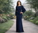 Structured long evening dress for height balance