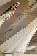 plunging neckline lace ball gown jb45911