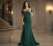 Off shoulder floor length evening gown