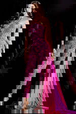 pink embellished jumpsuit with drape on the side 42556