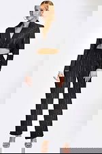 Cropped Glitter Pinstripe Pantsuit 46333