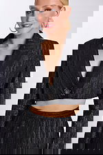 Cropped Glitter Pinstripe Pantsuit 46333 - Image 4