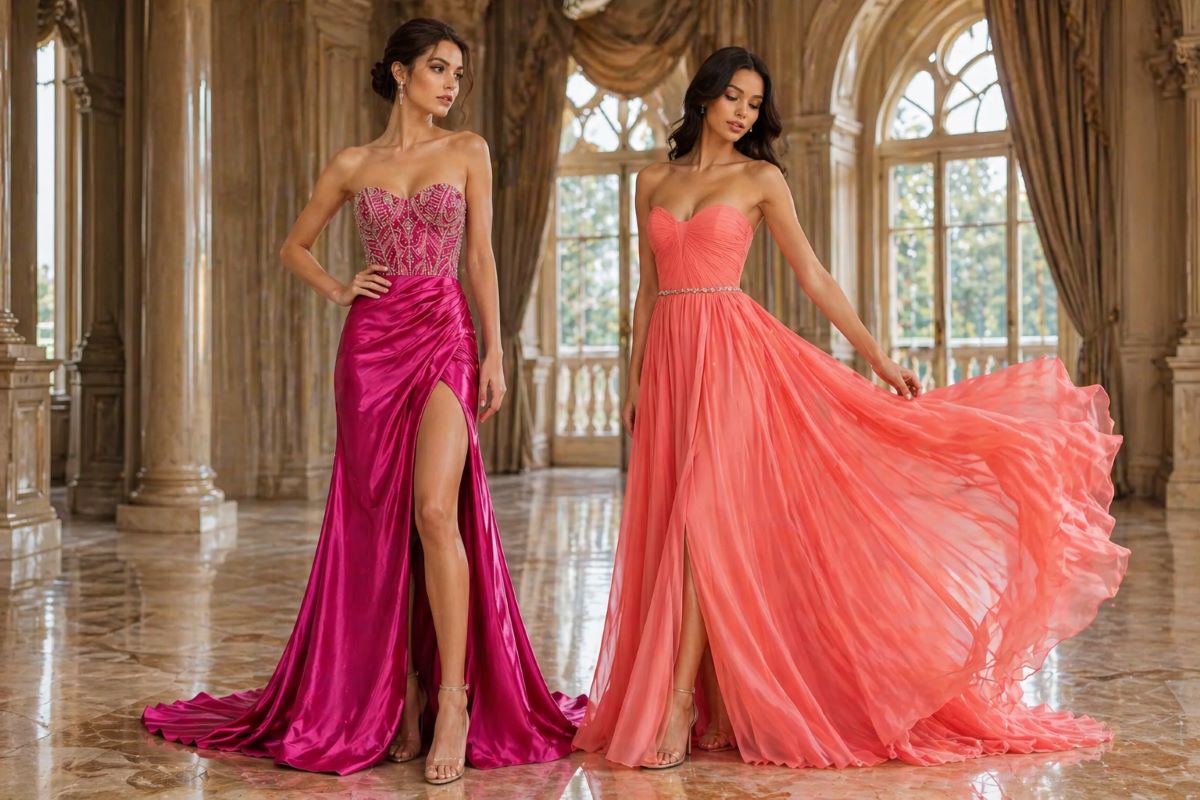 Satin vs chiffon prom dresses